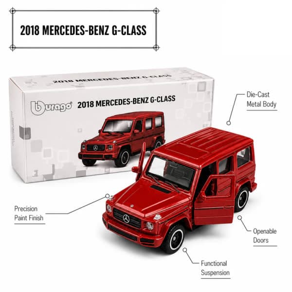 Official Bburago 2018 Mercedes Benz G-Class - 1 : 64 Diecast Scale Model image 2